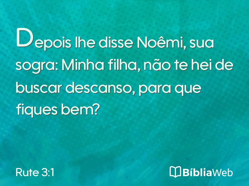 Rute 3:1 em imagem para compartilhar