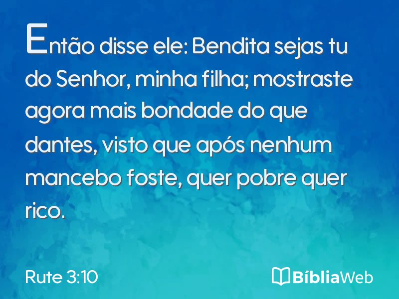 Rute 3:10 em imagem para compartilhar