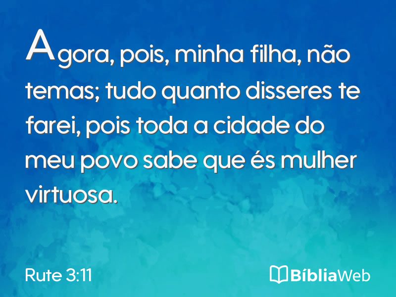 Rute 3:11 em imagem para compartilhar