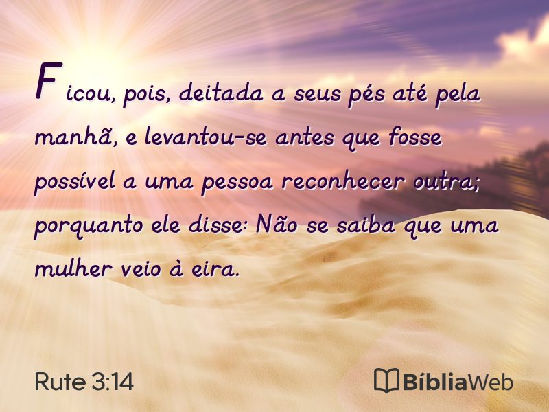 Rute 3:14 em imagem para compartilhar