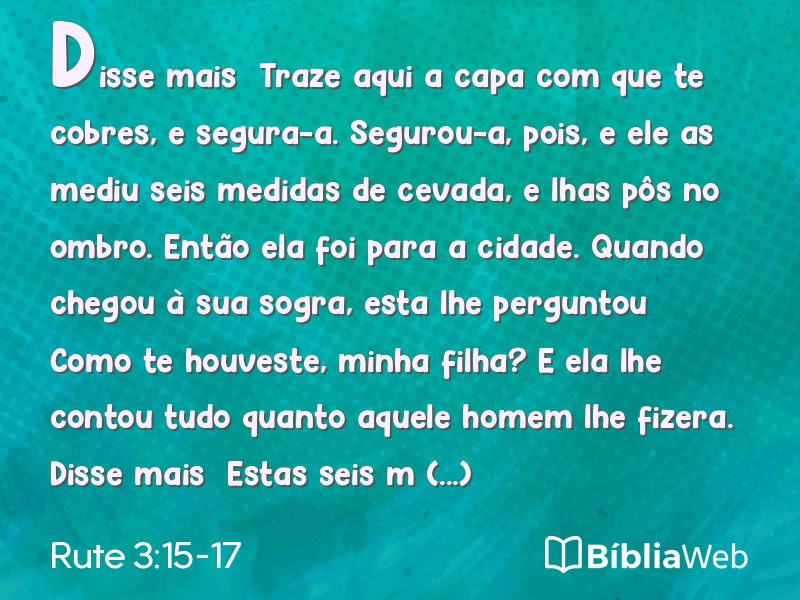 Rute 3:15-17 em imagem para compartilhar