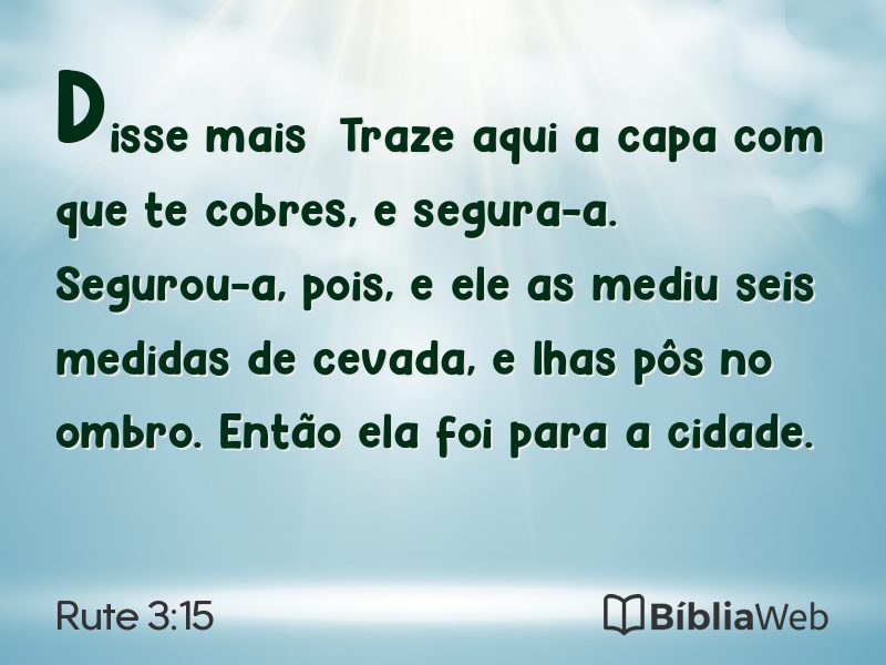 Rute 3:15 em imagem para compartilhar