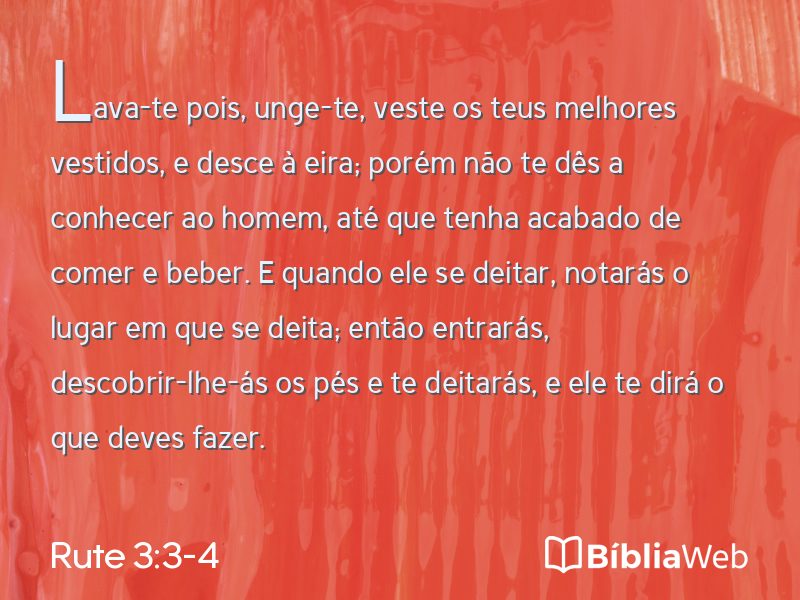 Rute 3:3-4 em imagem para compartilhar