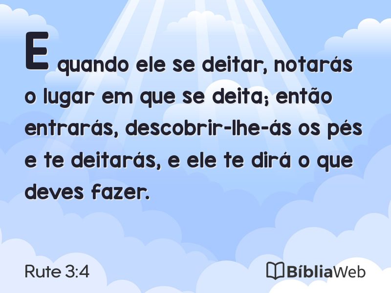 Rute 3:4 em imagem para compartilhar