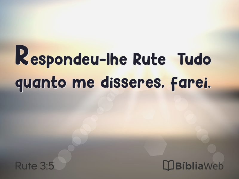 Rute 3:5 em imagem para compartilhar