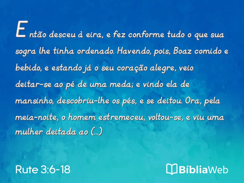 Rute 3:6-18 em imagem para compartilhar