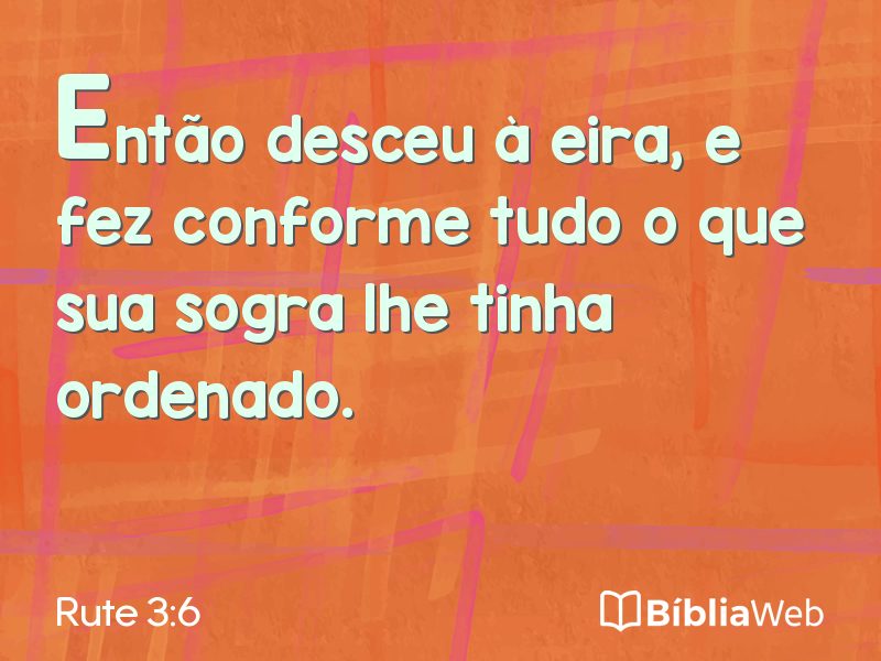Rute 3:6 em imagem para compartilhar