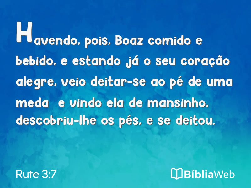 Rute 3:7 em imagem para compartilhar