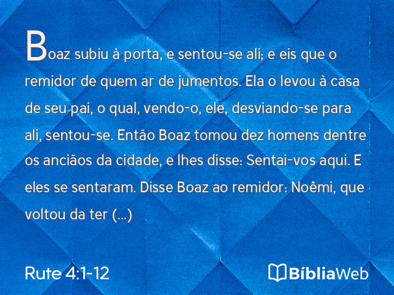 Rute 4:1-12 em imagem para compartilhar