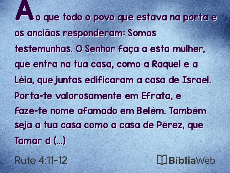 Rute 4:11-12 em imagem para compartilhar