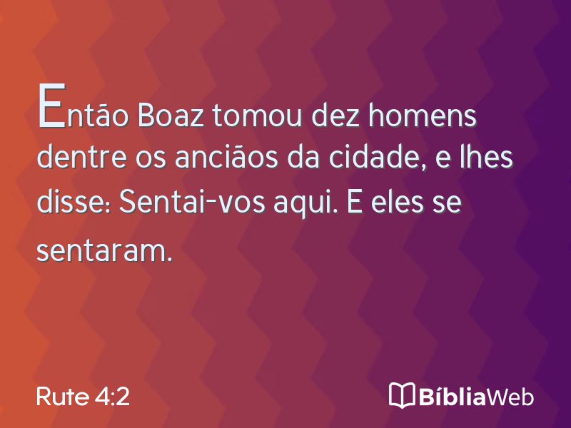 Rute 4:2 em imagem para compartilhar