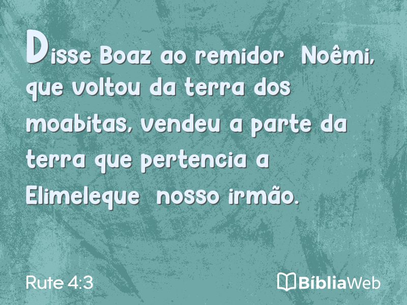 Rute 4:3 em imagem para compartilhar