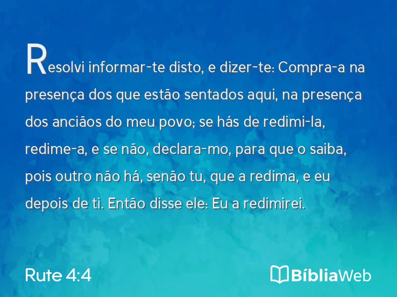 Rute 4:4 em imagem para compartilhar