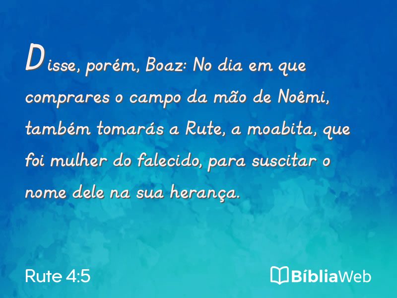 Rute 4:5 em imagem para compartilhar