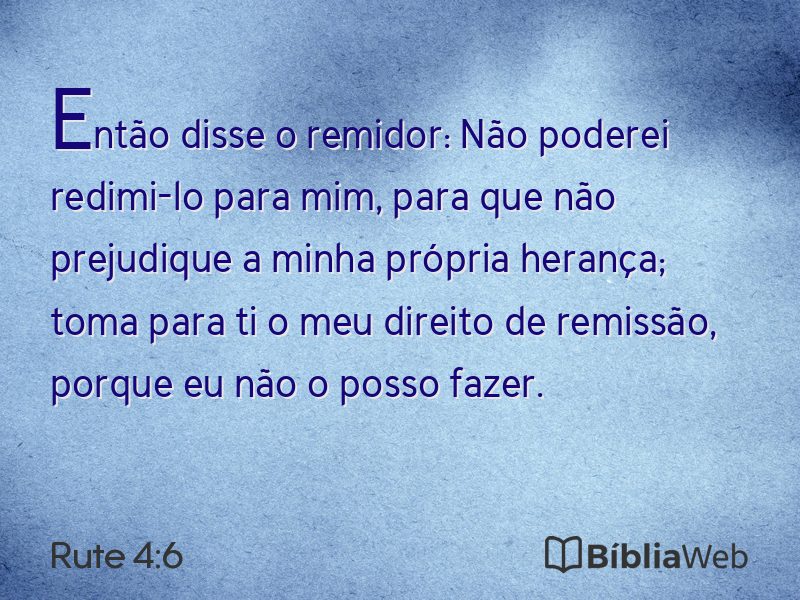 Rute 4:6 em imagem para compartilhar