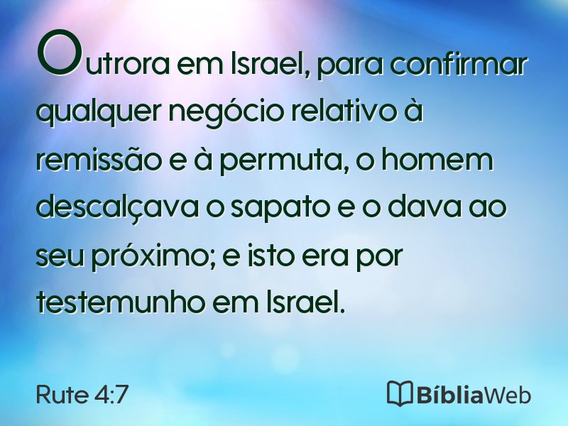 Rute 4:7 em imagem para compartilhar