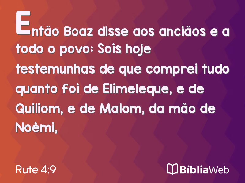 Rute 4:9 em imagem para compartilhar