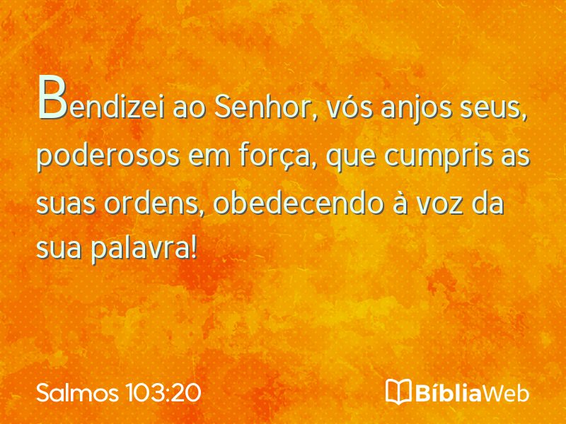 Salmos 103:20 em imagem para compartilhar