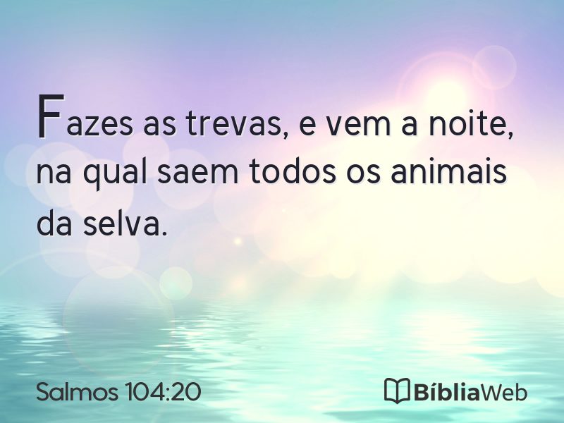 Salmos 104:20 em imagem para compartilhar