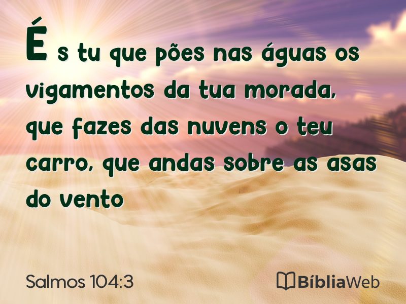 Salmos 104:3 em imagem para compartilhar