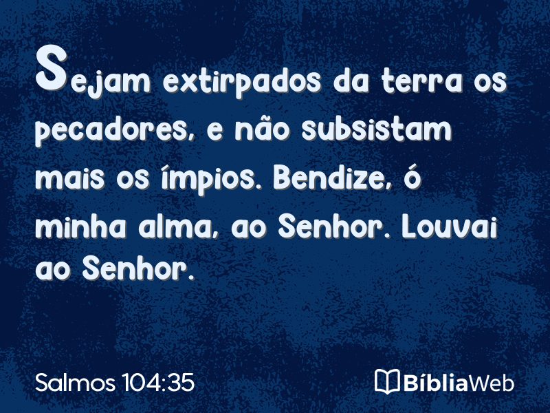 Salmos 104:35 em imagem para compartilhar