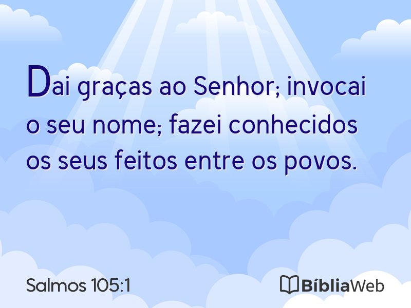 Salmos 105:1 em imagem para compartilhar