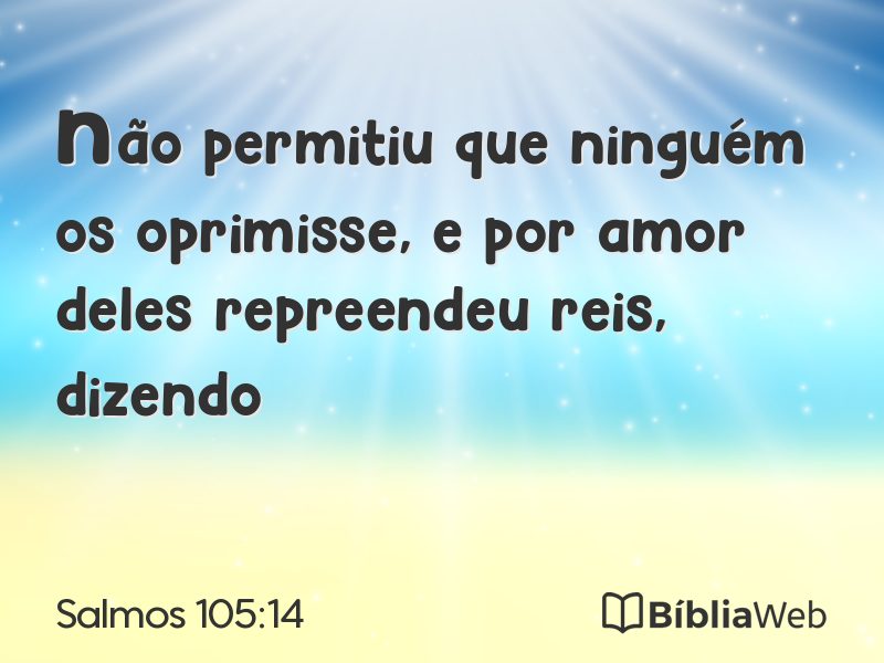 Salmos 105:14 em imagem para compartilhar