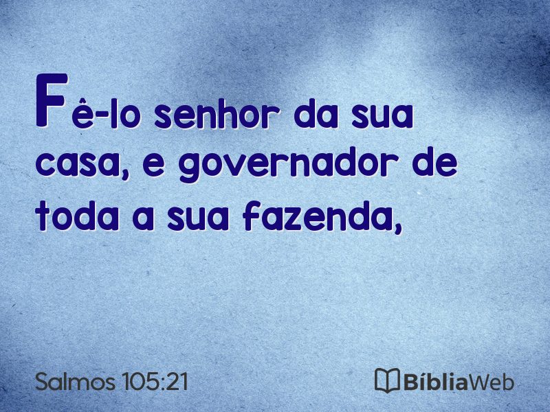 Salmos 105:21 em imagem para compartilhar