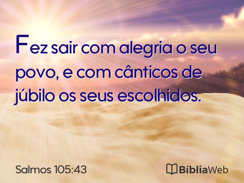 Salmos 105:43 em imagem para compartilhar