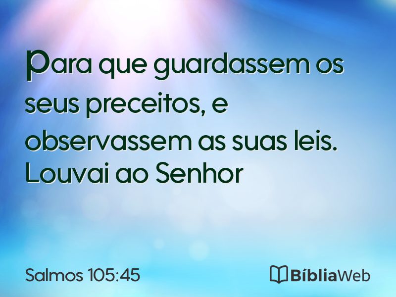 Salmos 105:45 em imagem para compartilhar