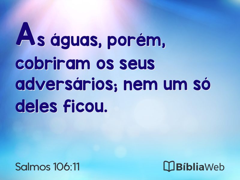 Salmos 106:11 em imagem para compartilhar