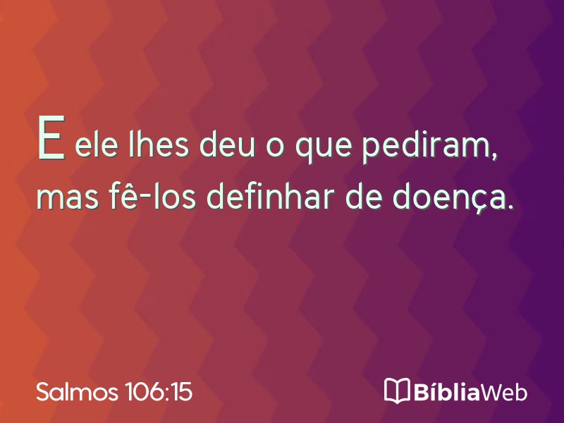 Salmos 106:15 em imagem para compartilhar