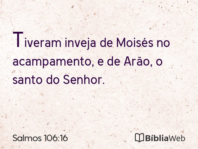 Salmos 106:16 em imagem para compartilhar