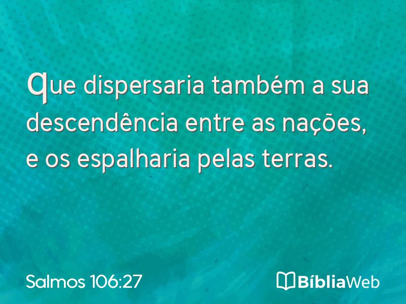 Salmos 106:27 em imagem para compartilhar