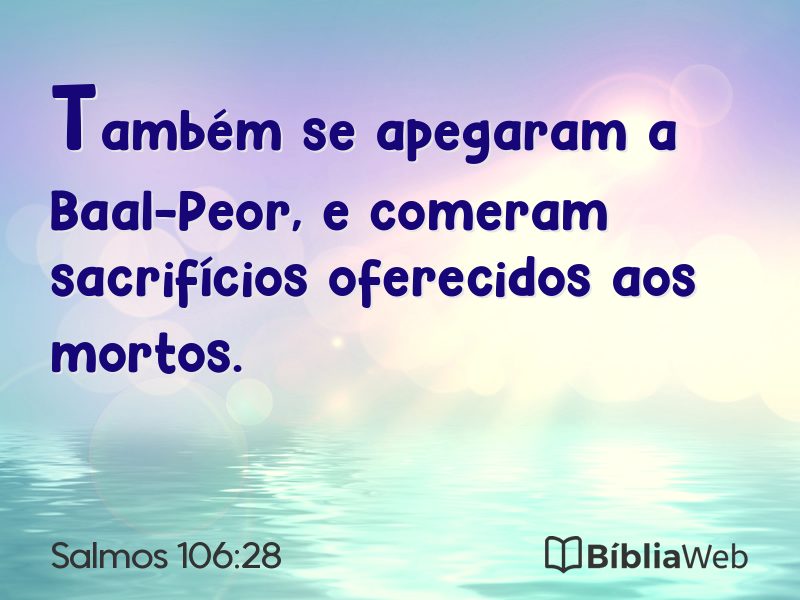Salmos 106:28 em imagem para compartilhar