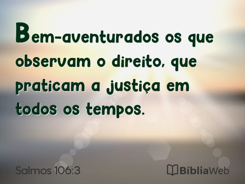 Salmos 106:3 em imagem para compartilhar