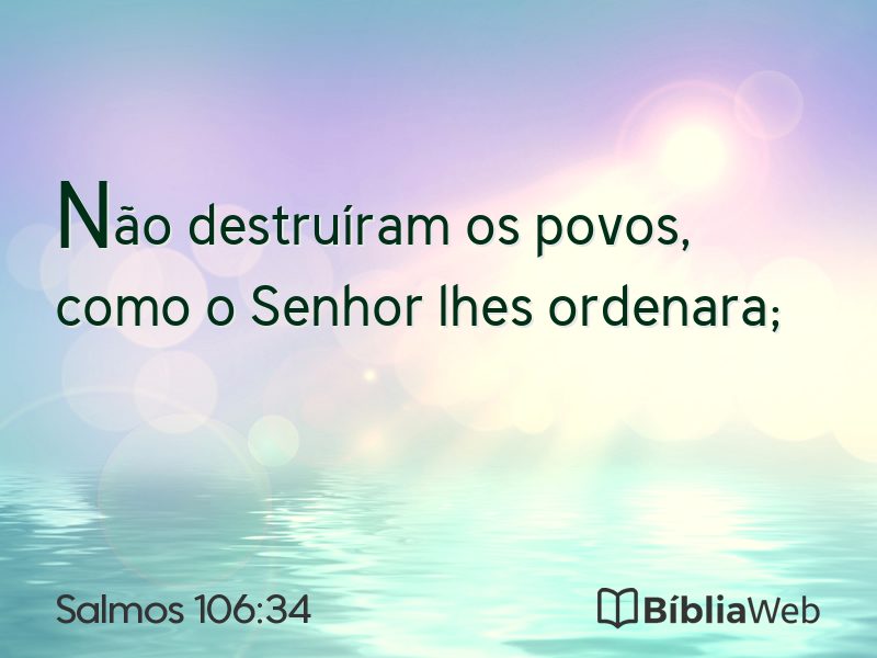 Salmos 106:34 em imagem para compartilhar