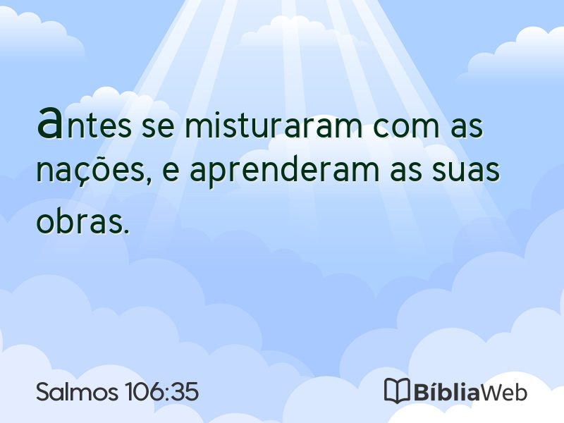 Salmos 106:35 em imagem para compartilhar