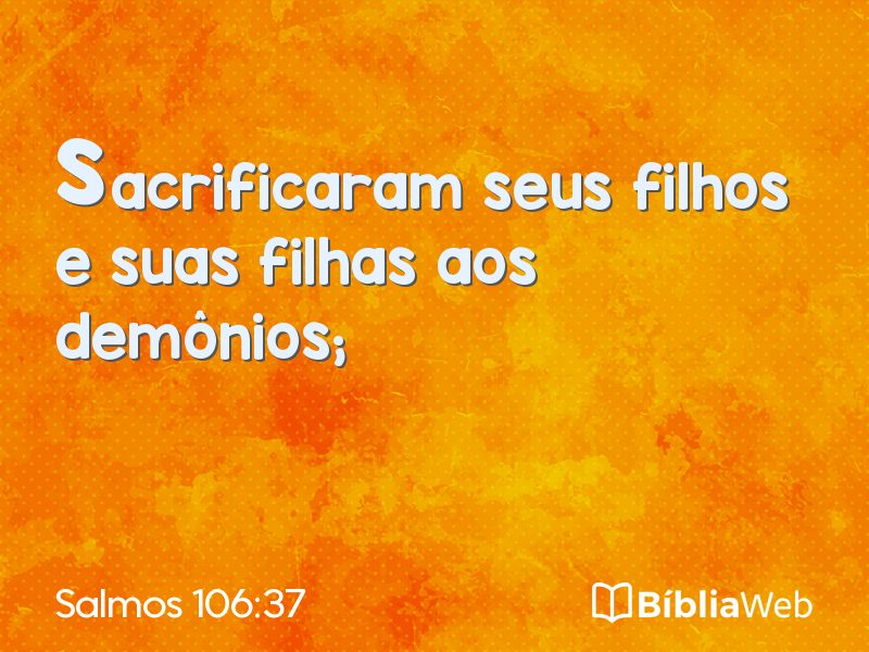 Salmos 106:37 em imagem para compartilhar