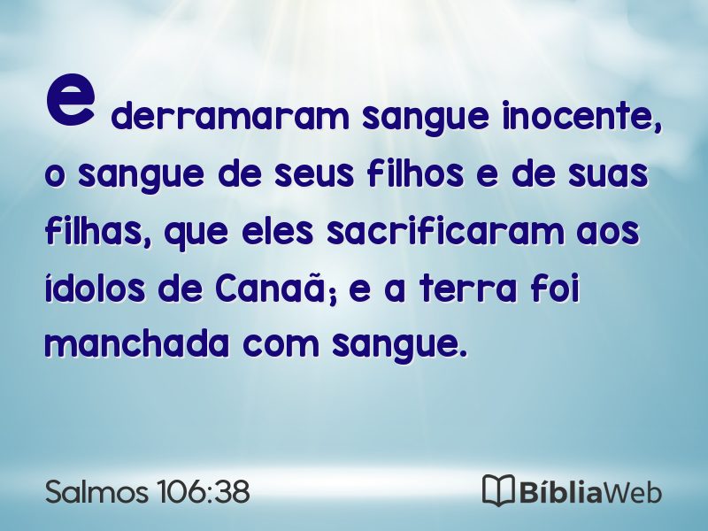 Salmos 106:38 em imagem para compartilhar