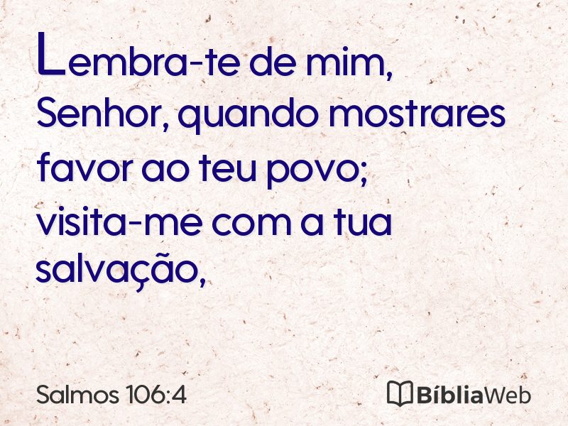 Salmos 106:4 em imagem para compartilhar