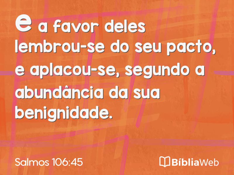Salmos 106:45 em imagem para compartilhar