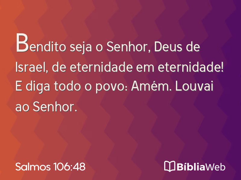 Salmos 106:48 em imagem para compartilhar