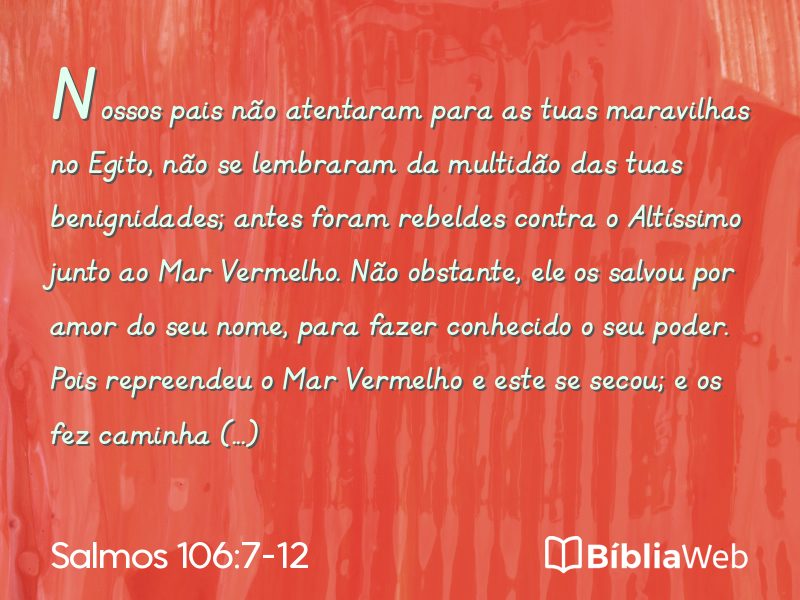 Salmos 106:7-12 em imagem para compartilhar