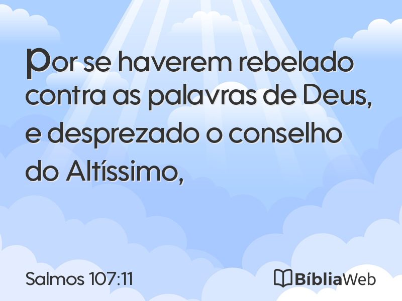 Salmos 107:11 em imagem para compartilhar