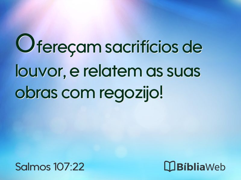 Salmos 107:22 em imagem para compartilhar