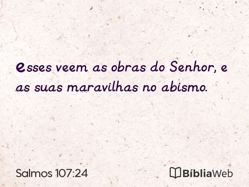 Salmos 107:24 em imagem para compartilhar