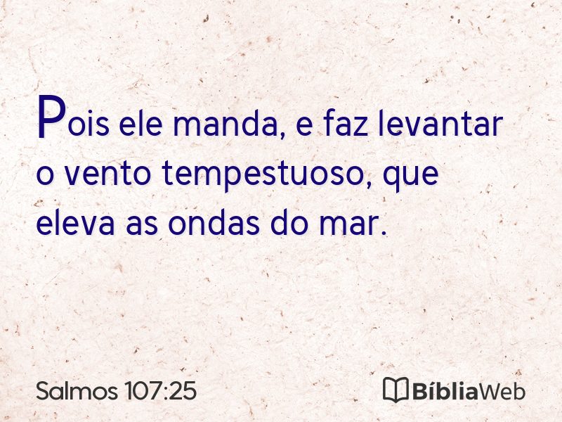 Salmos 107:25 em imagem para compartilhar