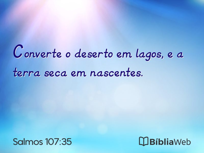 Salmos 107:35 em imagem para compartilhar