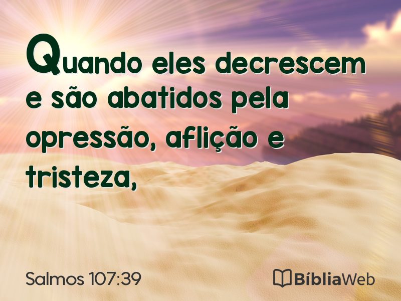Salmos 107:39 em imagem para compartilhar